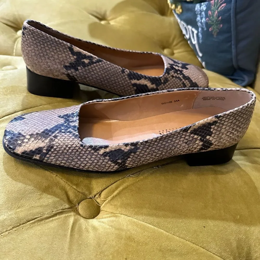 Lauren Ralph Lauren Womens Python Classic Block Heel Pumps 9AA WG1186 Shoes